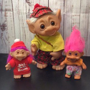 Dam Norfin Troll Doll set lot Vintage 1977